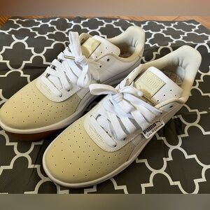 Puma California Sneakers in White and Beige